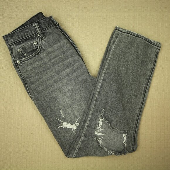 BDG Denim - BDG Slim Straight Jeans Women's Size 26 Button Fly Destroyed Distressed Denim